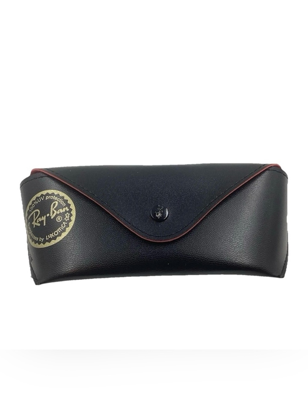 Ray-Ban Black Sunglasses Case with Red Trim and Gold Logo